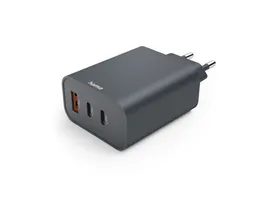 HAMA Schnellladegeraet 2x USB C 1x USB A PD 65 W Anthrazit