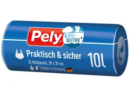 Pely Tragegriff Muellbeutel 10 Liter 32 Stueck