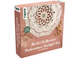 Mindful Mandala Makramee Knuepf Set Wandbehang Mit Anleitung und Material zum Selberknuepfen