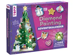 Weihnachtszauber Der Diamond Painting Adventskalender Mit Material und Werkzeug fuer 24 Baumanhaenger