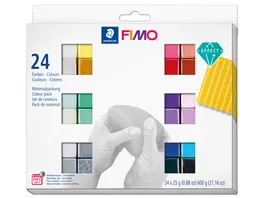 STAEDTLER Modelliermasse FIMO effect 24er Materialpackung