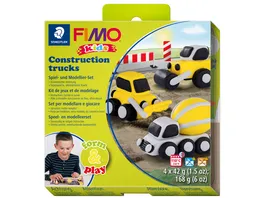STAEDTLER Modelliermasse FIMO Kids Materialpackung form play Construction Trucks