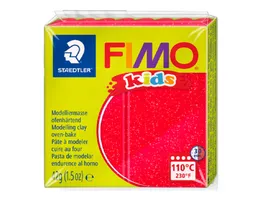 STAEDTLER Modelliermasse FIMO Kids Glitter rot