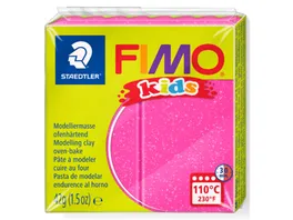 STAEDTLER Modelliermasse FIMO Kids Glitter pink