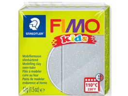 STAEDTLER Modelliermasse FIMO Kids Glitter silber