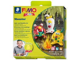 STAEDTLER Modelliermasse FIMO Kids Materialpackung Form Play Monster
