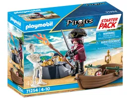 PLAYMOBIL 71254 Pirates Starter Pack Pirat mit Ruderboot