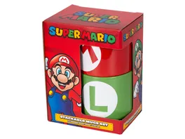 Super Mario Tassen 2er Set stapelbar