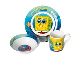 Fruehstuecksset Schale Teller Tasse SpongeBob