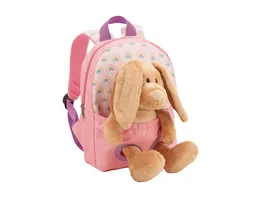 NICI Rucksack mit Plueschtier 21x26cm Hase 25cm rosa