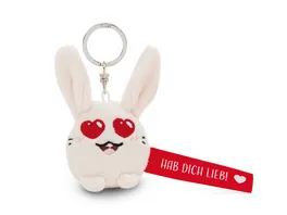 NICI Schluesselanhaenger Hase Hab dich lieb rot 5cm