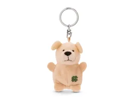 NICI Schluesselanhaenger Hund beige mit Kleeblatt 5cm