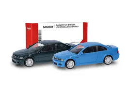 Herpa 014007 1 87 MiniKit BMW M3 Coupe E46 2er Set Dunkelgruen Bayrischblau