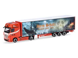 Herpa 317450 1 87 Mercedes Benz Actros L Gigaspace Lowlinergardinenplanen Sattelzug Ferntrans Haas