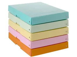 FALKEN PURE Box Pastell DIN A4 Fuellhoehe 40mm Farben pastell sortiert