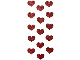 ROeSSLER Sticker Glitter Herzen rot
