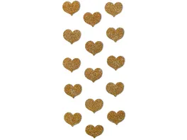ROeSSLER Sticker Glitter Herzen Gold