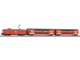 PIKO 59102 H0 SmartControl WLAN Set mit Bettungsgleis DB AG VI Doppelstockpersonenzug