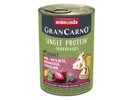 ANIMONDA Hundenassfutter GranCarno Adult Superfoods Rind Rote Beete Brombeeren Loewenzahn
