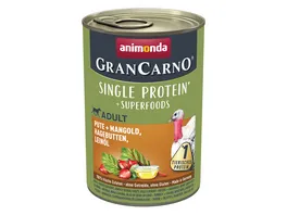 ANIMONDA Hundenassfutter GranCarno Adult Superfoods Pute Mangold Hagebutten Leinoel