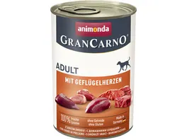 ANIMONDA Hundenassfutter GranCarno Adult mit Gefluegelherzen