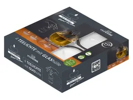 VILLA VERDE ECL Teelichte Kombipack Refill mit Glashuelle 4er Pack