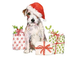 ppd Serviette Christmas Pup 33x33cm