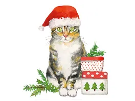 ppd Servietten Christmas Kitty 33x33cm