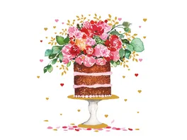 ppd Serviette Cake Flowers 33x33cm