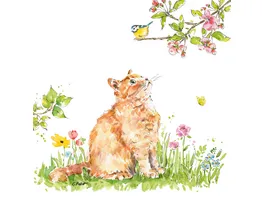 ppd Serviette Cat Bird 33x33cm