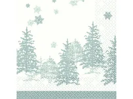 Home Fashion Serviette Tree and Snowflakes 25x25cm