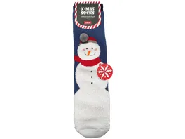 Damen X MAS ABS Socken Schneemann