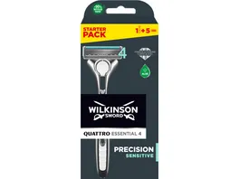 Wilkinson Quattro Essential 4 Precision Sensitive Rasiergriff mit 5 Klingen