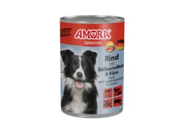 AMORA Dog Dose Sensitive Rind Suesskartoffel 400g