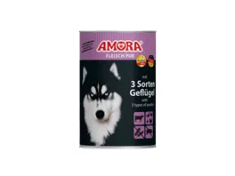 AMORA Dog Dose Fleisch Pur Adult 3 Sorten Gefluegel