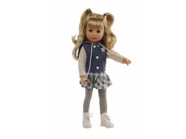 Schildkroet Puppen Stehpuppe Yella 46 cm blonde Haare Kleidung sportlich