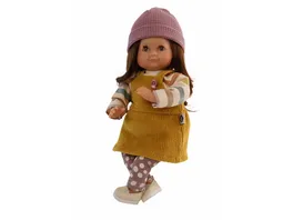 Schildkroet Puppen Puppe Schlummerle 32 cm braune Haare braune Schlafaugen Kleidung winterlich bunt