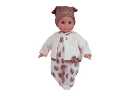 Schildkroet Puppen Puppe Schlummerle 32 cm mit Malhaar und braunen Schlafaugen Kleidung rose weiss braun