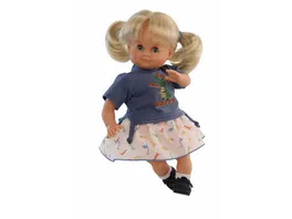Schildkroet Puppen Puppe Schlummerle 32 cm blonde Haare blaue Schlafaugen Sommerkleidung Dino