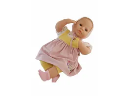 Schildkroet Puppen Baby Julchen 52 cm Malhaar blaue Schlafaugen Kleidung rose gelb weiss