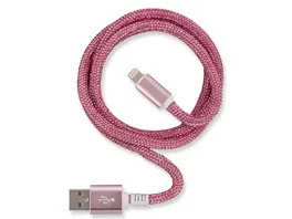 OHLALA Glamour 1m USB Data Cable Rose fuer Apple Lightning mit Sync und Ladefunktion