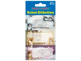PAP ART Schulbuch Etiketten Katzen