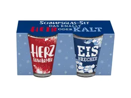 GRUSS CO Schnapsglas Set Herz und Eis