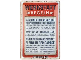 Nostalgic Art Blechschild 20x30cm Werkstattregeln