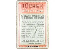 Nostalgic Art Blechschild 20 x 30 cm Kuechen Regeln