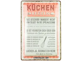 Nostalgic Art Blechschild 20x30cm Kuechen Regeln