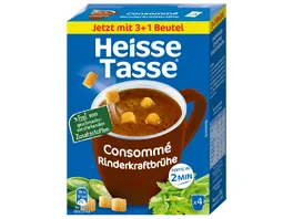 Heisse Tasse Instantsuppe Consomme Rind