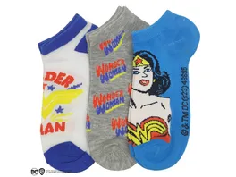 Damen Sneaker Socken Warner Bros Design Wonderwoman 3er Pack