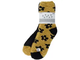 Damen Kuschelsocken Blumen 2er Pack