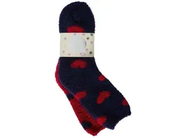 Damen Kuschelsocken Herzen 2er Pack